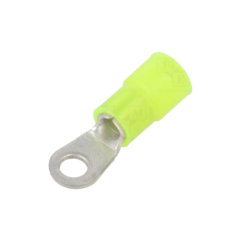 Vârf: inelar; M4; Ø: 4,3mm; 4÷6mm2; crimpat; pe cablu; izolată; cupru Vârf: inelar; M4; Ø: 4,3mm; 4÷6mm2; crimpat; pe cablu; izolată; cupru