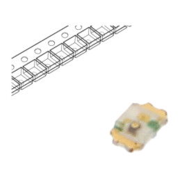 LED; galbenă; SMD; 0402; 40÷100mcd; 2,1VDC; 1x0,6x0,2mm; 20mA; 52mW