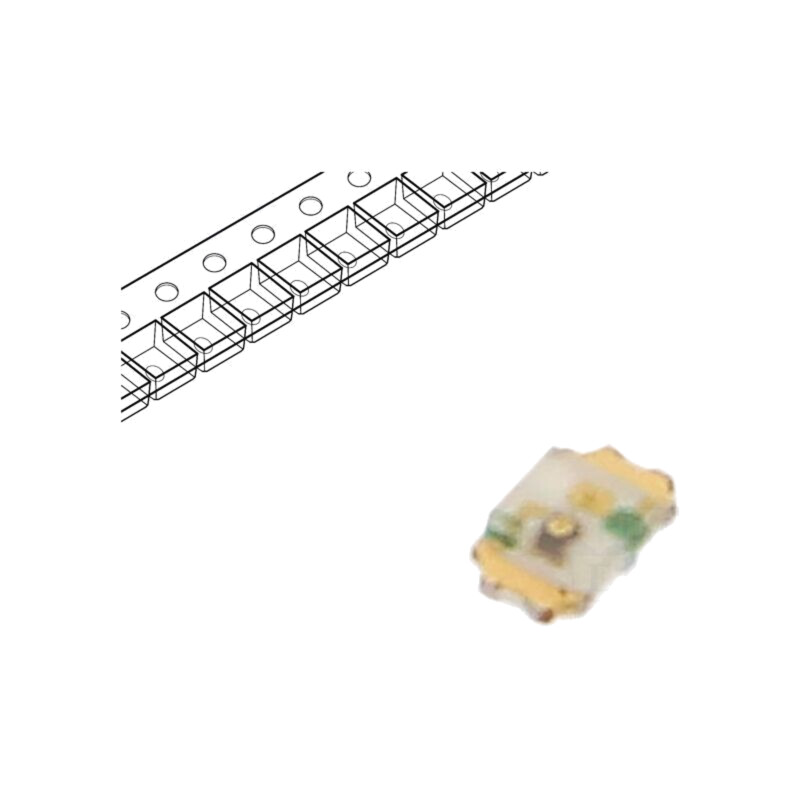 LED; galbenă; SMD; 0402; 40÷100mcd; 2,1VDC; 1x0,6x0,2mm; 20mA; 52mW LED; galbenă; SMD; 0402; 40÷100mcd; 2,1VDC; 1x0,6x0,2mm; 20mA; 52mW