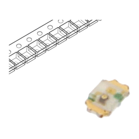 LED; galbenă; SMD; 0402; 40÷100mcd; 2,1VDC; 1x0,6x0,2mm; 20mA; 52mW