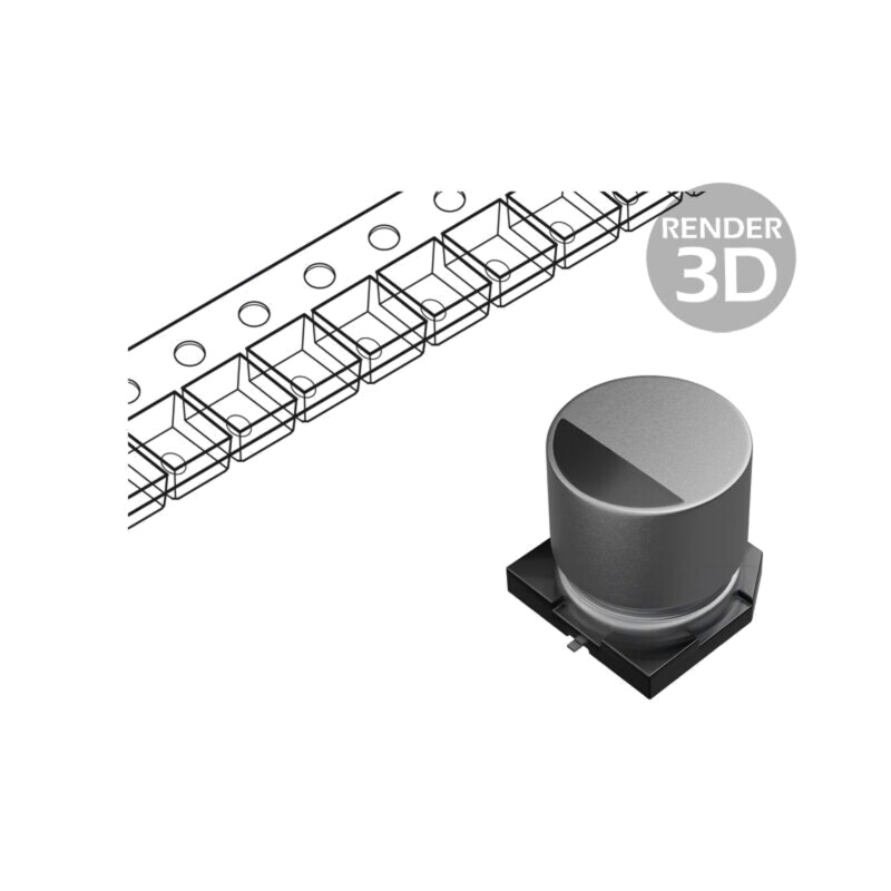 Condensator: electrolitic; SMD; 1uF; 50VDC; Ø4x5,4mm; ±20%; 1000h Condensator: electrolitic; SMD; 1uF; 50VDC; Ø4x5,4mm; ±20%; 1000h
