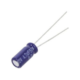 Condensator: electrolitic; bipolar; THT; 4,7uF; 50VDC; Ø5x11mm