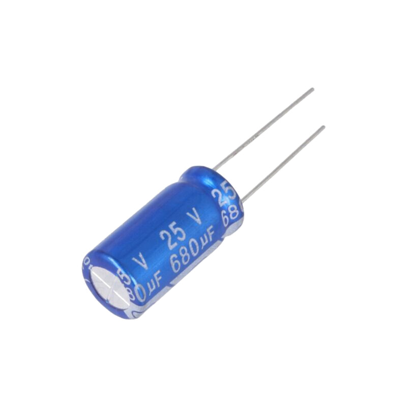 Condensator: electrolitic; THT; 680uF; 25VDC; Ø10x20mm; Raster: 5mm Condensator: electrolitic; THT; 680uF; 25VDC; Ø10x20mm; Raster: 5mm