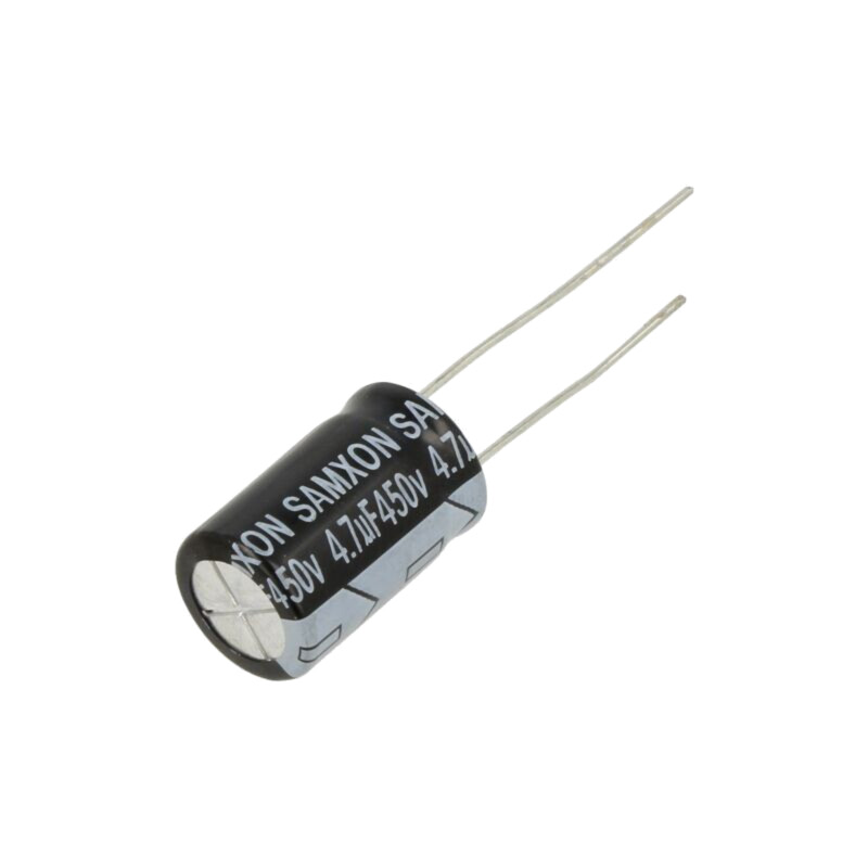 Condensator: electrolitic; THT; 4,7uF; 450VDC; Ø10x20mm; ±20%; RD