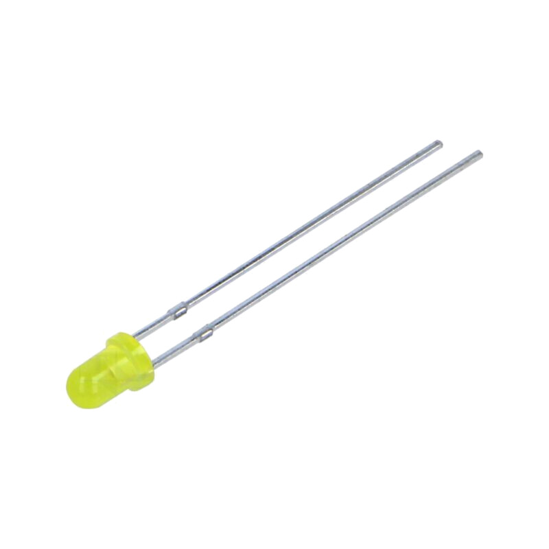 LED; galbenă; 3mm; 800÷1500mcd; 50°; 1,8÷2,6VDC; Nr.term: 2; 60mW LED; galbenă; 3mm; 800÷1500mcd; 50°; 1,8÷2,6VDC; Nr.term: 2; 60mW