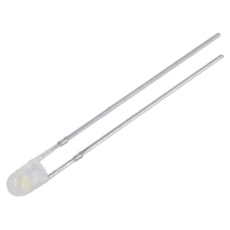 LED; alb cald; 3mm; 750÷1120mcd; 40°; Parte frontală: convex; 102mW