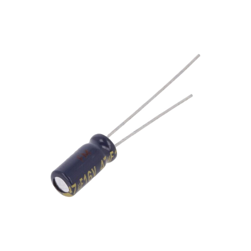 Condensator: electrolitic; low ESR; THT; 47uF; 16VDC; Ø5x11mm; ±20% Condensator: electrolitic; low ESR; THT; 47uF; 16VDC; Ø5x11mm; ±20%