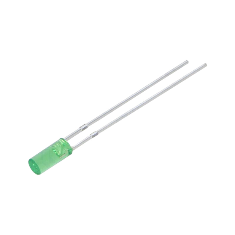LED; verde; 3mm; 750÷1120mcd; 110°; Parte frontală: plat; -30÷85°C LED; verde; 3mm; 750÷1120mcd; 110°; Parte frontală: plat; -30÷85°C
