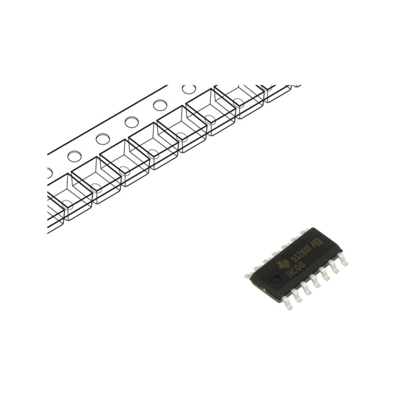 IC: digital; AND; Ch: 4; IN: 2; SMD; SO14; 2÷6VDC; -40÷85°C; HC