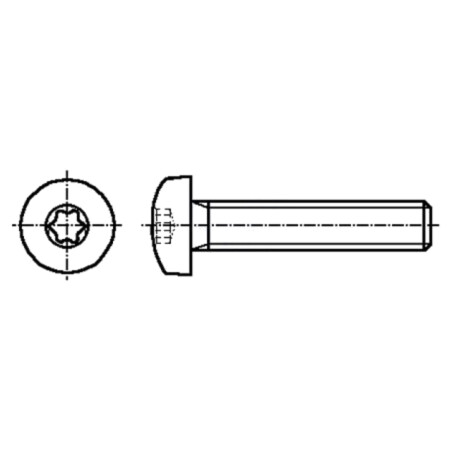 Şurub; M4x35; 0,7; Cap: cap rotund; Torx®; TX20; oţel; zinc