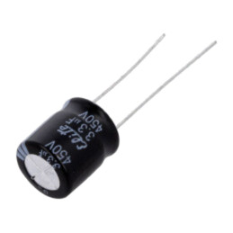 Condensator: electrolitic; THT; 3,3uF; 450VDC; Ø10x12,5mm; ±20%