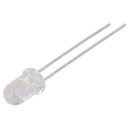 LED; alb cald; 5mm; 14000÷20000mcd; 15°; Parte frontală: convex