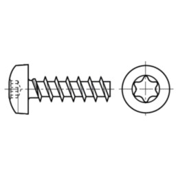 Şurub; 5x16; Cap: cap rotund; Torx®; TX25; oţel călit; Øcap: 9,5mm
