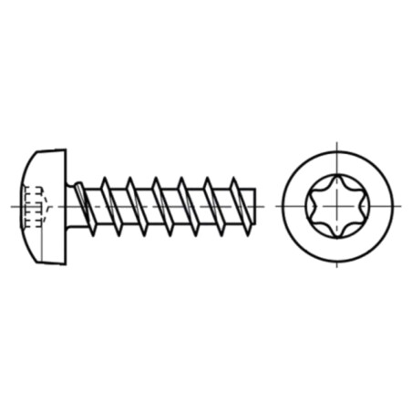 Şurub; 5x16; Cap: cap rotund; Torx®; TX25; oţel călit; Øcap: 9,5mm