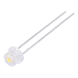 LED; alb neutru; 4,8mm; 1300÷2200mcd; 100°; Parte frontală: convex