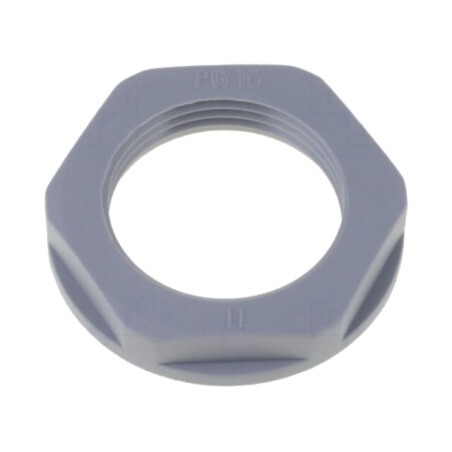 Piuliţă; PG9; poliamidă; 22mm; gri închis; Filet: PG; cu flanşă