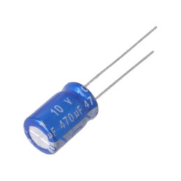 Condensator: electrolitic; THT; 470uF; 10VDC; Ø8x11,5mm; ±20%; JRG