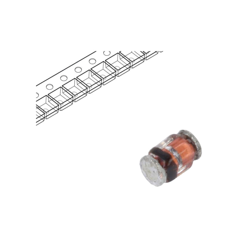 Diode: Zener; 0.5W; 5.6V; SMD; 7 inch reel; MicroMELF; single diode Diode: Zener; 0.5W; 5.6V; SMD; 7 inch reel; MicroMELF; single diode