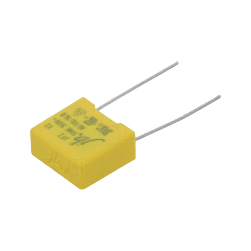 Condensator: cu polipropilenă; X2; 100nF; 310VAC; 13x12x6mm; THT Condensator: cu polipropilenă; X2; 100nF; 310VAC; 13x12x6mm; THT