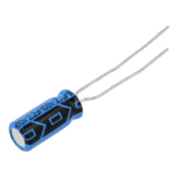 Condensator: electrolitic; THT; 2,2uF; 100VDC; Raster: 2mm; ±20%