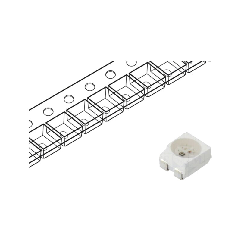 Programabilă LED; RGB; SMD; 3528,PLCC4; 3,5÷5,5VDC; 120°; 12mA Programabilă LED; RGB; SMD; 3528,PLCC4; 3,5÷5,5VDC; 120°; 12mA