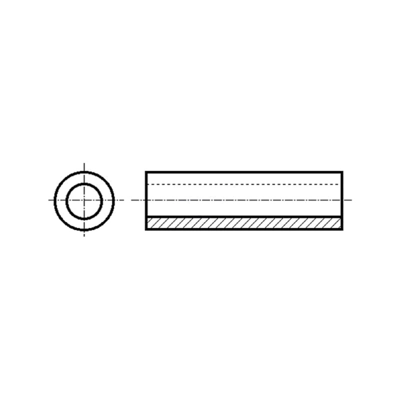Manşon distanţier; cilindric; poliamidă; Lung: 5mm; Øext: 8,6mm