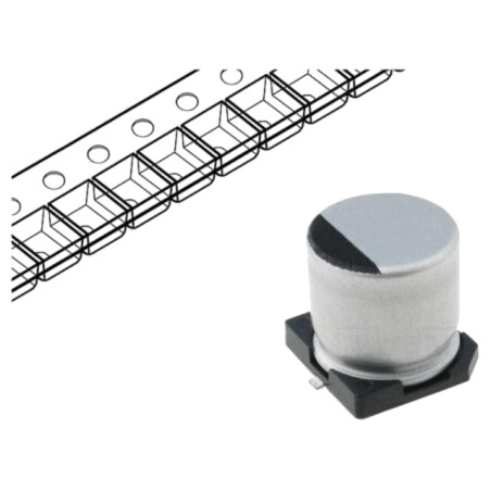 Condensator: electrolitic; SMD; 4,7uF; 35VDC; Ø4x5,3mm; ±20%; 2000h