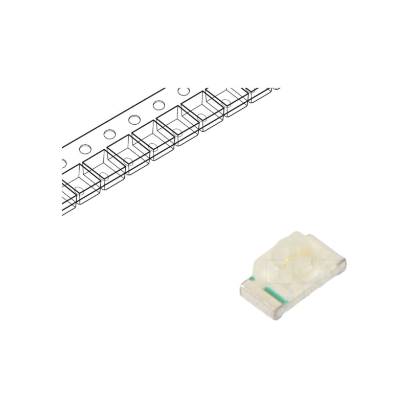 LED; verde; SMD; 0603; 1000÷2000mcd; 2,6÷3,6VDC; 1,6x0,8x0,95mm LED; verde; SMD; 0603; 1000÷2000mcd; 2,6÷3,6VDC; 1,6x0,8x0,95mm
