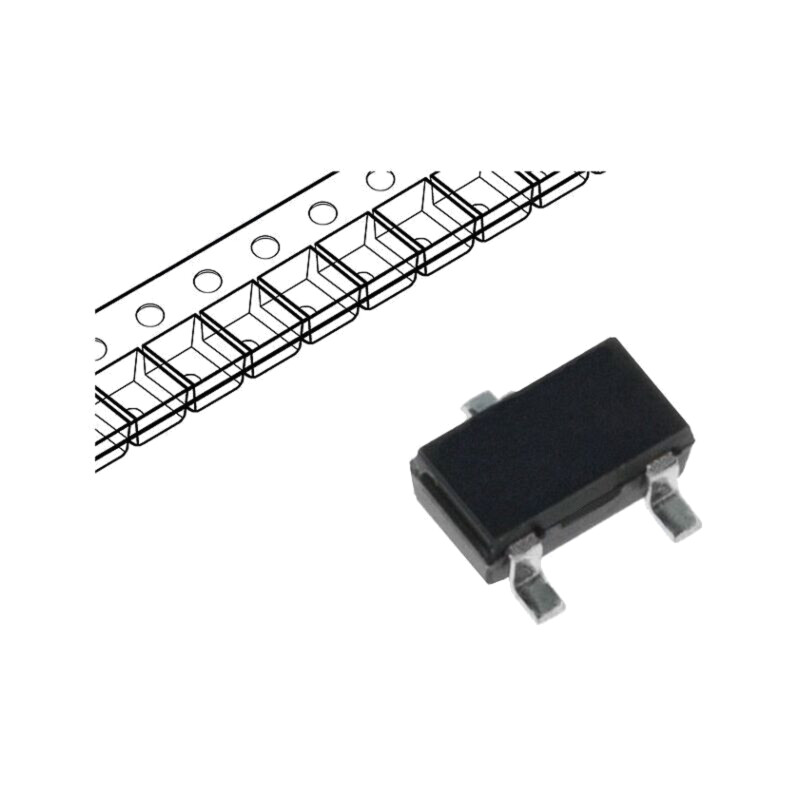 Tranzistor: NPN; bipolar; BRT; 50V; 0,1A; 0,23W; SC59; R1: 10kΩ