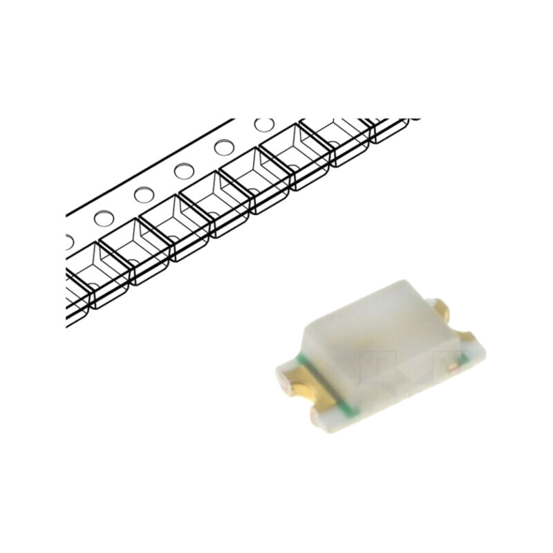 LED; galbenă; SMD; 0603; 15÷50mcd; 1,6÷2,4VDC; 1,6x0,8x0,6mm; 120° LED; galbenă; SMD; 0603; 15÷50mcd; 1,6÷2,4VDC; 1,6x0,8x0,6mm; 120°