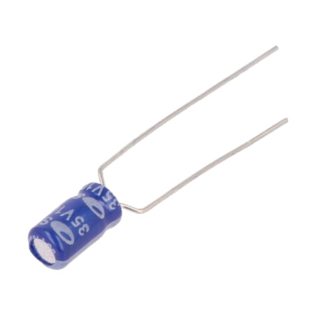 Condensator: electrolitic; THT; 10uF; 35VDC; Ø4x7mm; Raster: 5mm