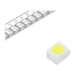 LED; alb rece; SMD; 3528,PLCC2; 3500÷5300mcd; 5300-6550K; 70; 120°