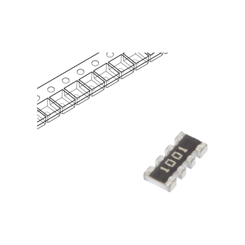 Rezistor multipolar: Y; SMD; 1kΩ; ±1%; 62,5mW; Nr.rezistori: 4; 50V Rezistor multipolar: Y; SMD; 1kΩ; ±1%; 62,5mW; Nr.rezistori: 4; 50V