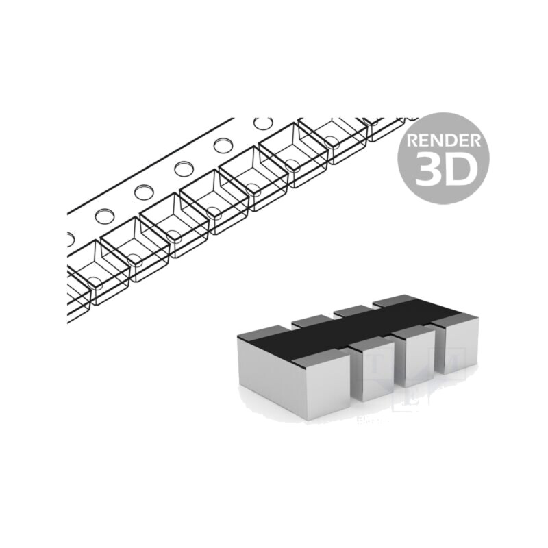 Rezistor multipolar: Y; SMD; 1,8kΩ; ±5%; 62,5mW; Nr.rezistori: 4