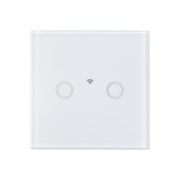 Întrerupător tactil alb 2 butoane | Electronic-mag.ro | Componente Electronice