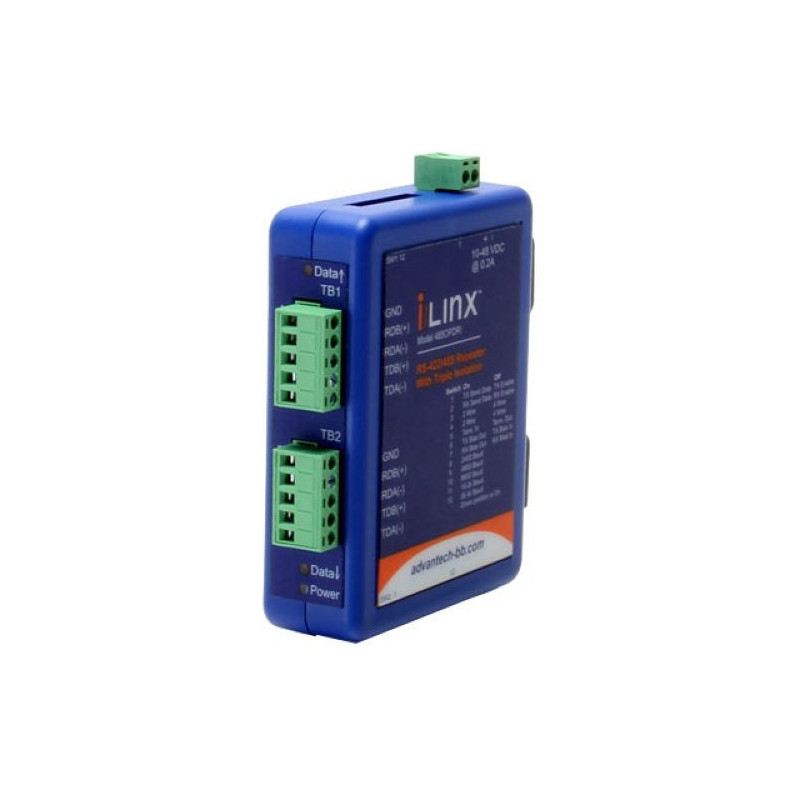 Repeater; RS422/485; 10÷48VDC; pentru şină DIN; plastic; IP20