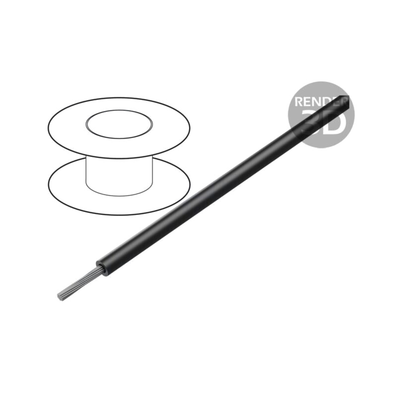 Cablu; HookUp Wire; litat; Cu; 20AWG; PTFE; negru; 1kV; 305m; 1000ft Cablu; HookUp Wire; litat; Cu; 20AWG; PTFE; negru; 1kV; 305m; 1000ft