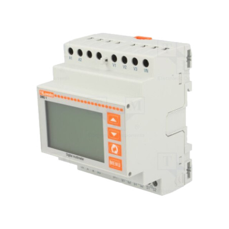 Aparat de măsură: parametri de reţea; pentru şină DIN; LCD; DMG
