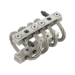 Wire rope vibration damper; stainless steel; 51mm; four loops