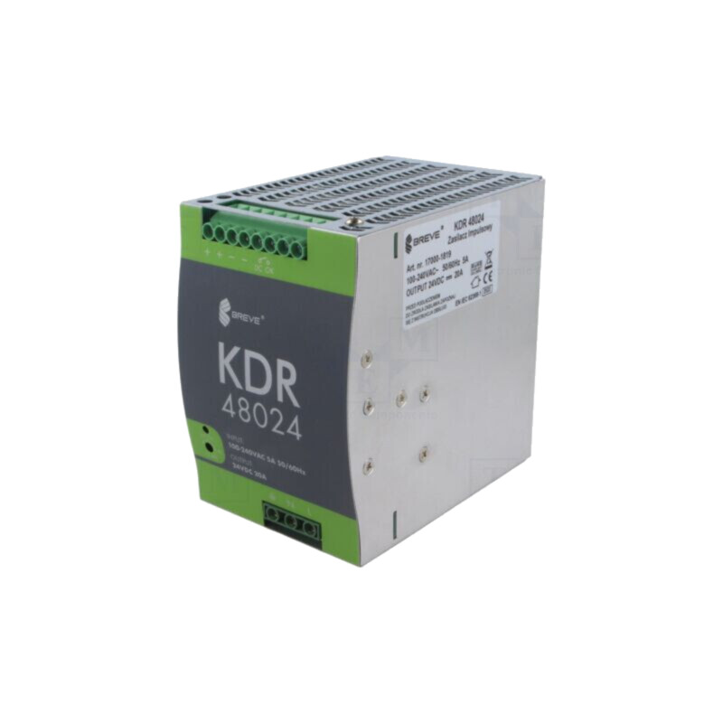 Alimentator: pulsatoriu; 480W; pentru şină DIN; OUT: 1; KDR Alimentator: pulsatoriu; 480W; pentru şină DIN; OUT: 1; KDR