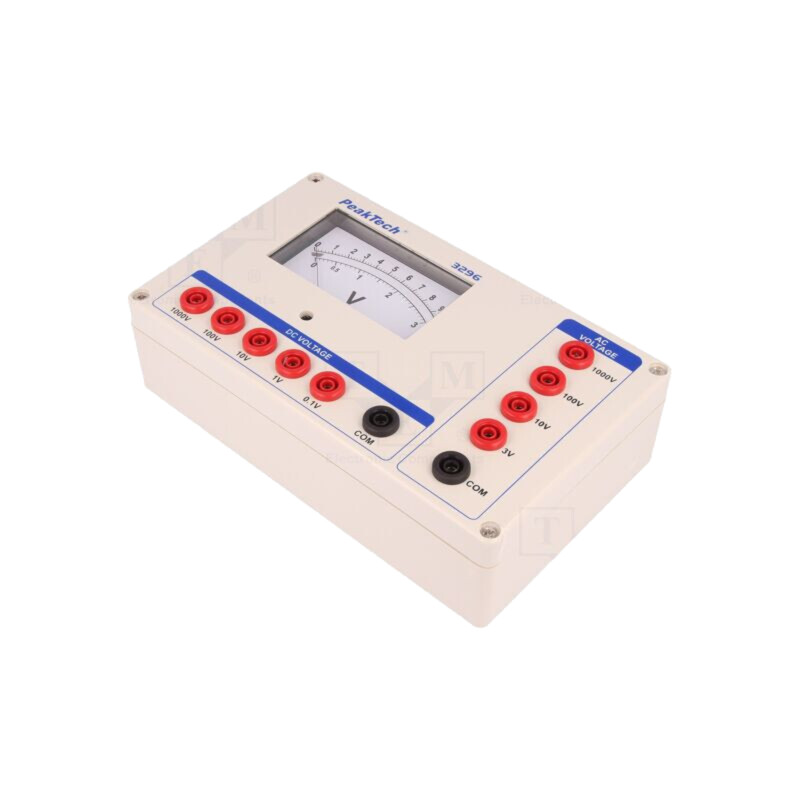 Voltmetru; VDC: 100mV,1V,10V,100V,1kV; VAC: 3V,10V,100V,1kV; 2,5%