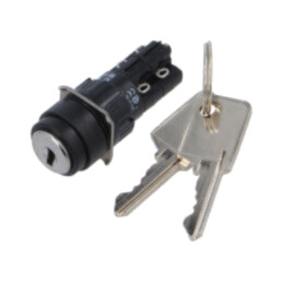 Comutator: rotativ cu cheie; 16mm; Poz.i stab: 2; NC x2 + NO x2
