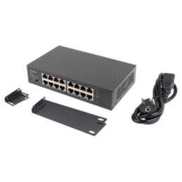 Switch Ethernet; IEC C14,RJ45 soclu x16; Gigabit Ethernet; 250m