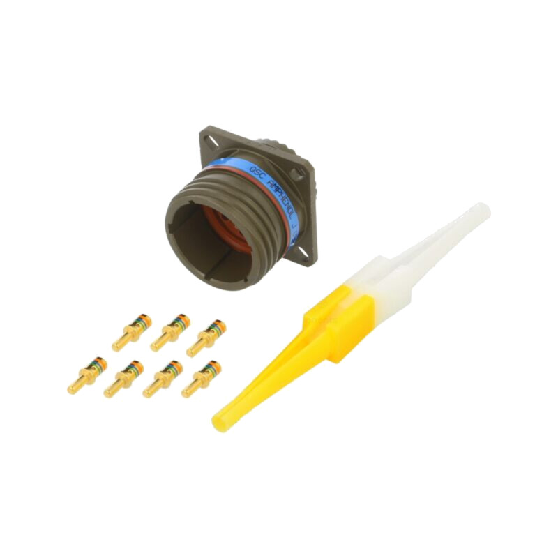 Connector: military; socket; male; PIN: 6; size 17; olive; crimped