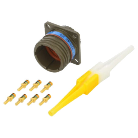 Connector: military; socket; male; PIN: 6; size 17; olive; crimped