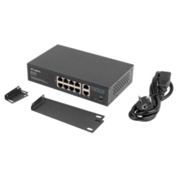 Switch Ethernet; IEC C14,RJ45 soclu x10; Gigabit Ethernet; 250m