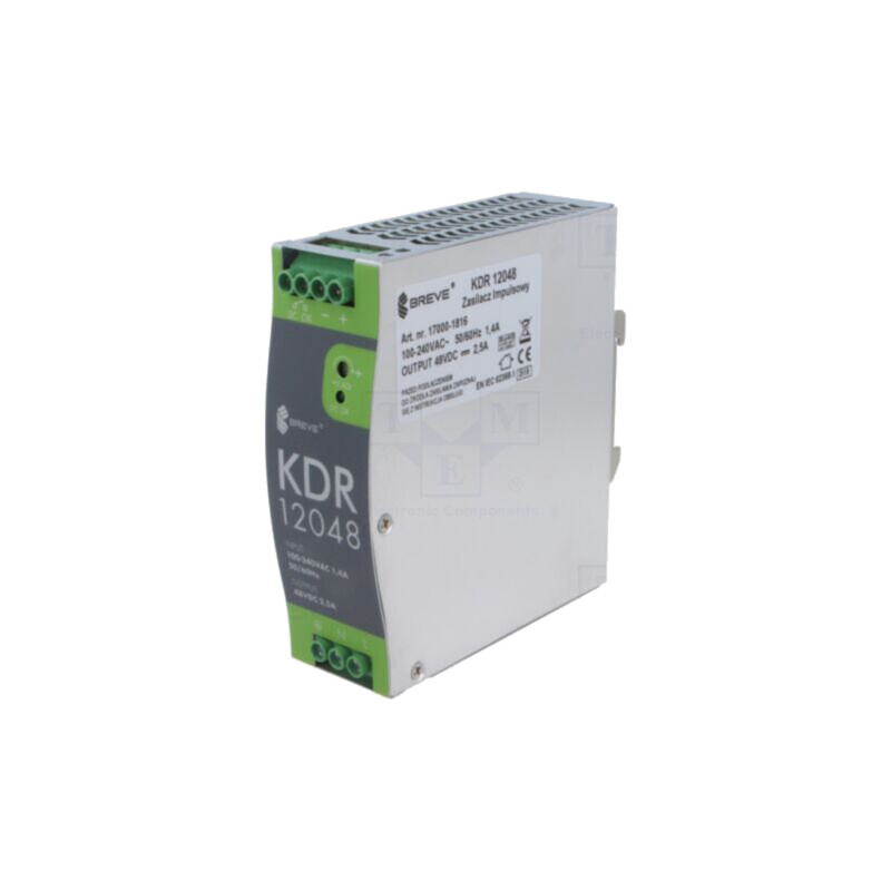 Alimentator: pulsatoriu; 120W; pentru şină DIN; OUT: 1; KDR Alimentator: pulsatoriu; 120W; pentru şină DIN; OUT: 1; KDR
