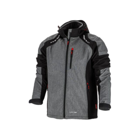 Bluză softshell; Dimensiune: XL; gri-neagră; cu hotă; 300g/m2