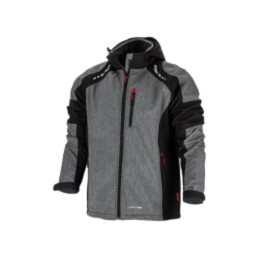 Bluză softshell; Dimensiune: XXL; gri-neagră; cu hotă; 300g/m2