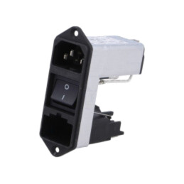 Conector: alimentare AC; soclu; tată; 4A; 250VAC; C14 (E); CD; 1,5mH